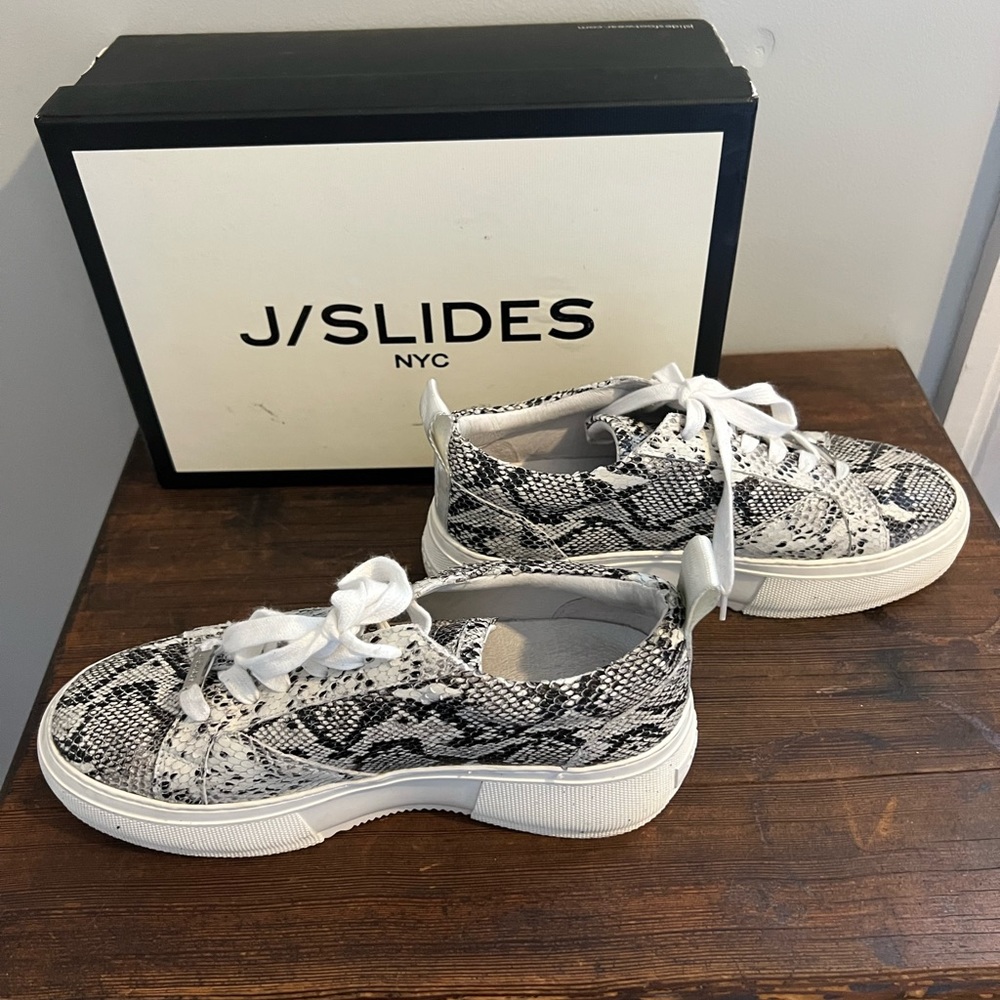 J Slides Snakeskin Platform Sneaker View 3